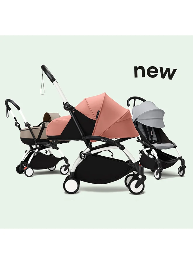 STOKKE Stokke YOYO3 Stroller with Newborn Pack, Black Frame, Compact and Foldable, One-Hand Flat Recline, UPF 50+ Canopy and 4-Wheel Suspension, 5-Point Harness, 6.6 kg Lightweight, Taupe