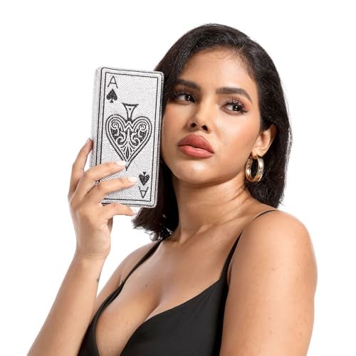 Boutique De FGG حقيبة يد كريستالية سوداء مرصعة بالأحجار اللامعة من بوتيك دي إف جي، حقائب مسائية وحقائب كلاتش للنساء، حقيبة كريستالية للحفلات والكازينوهات، ميني، آيس أوف سبيدز - Image 3