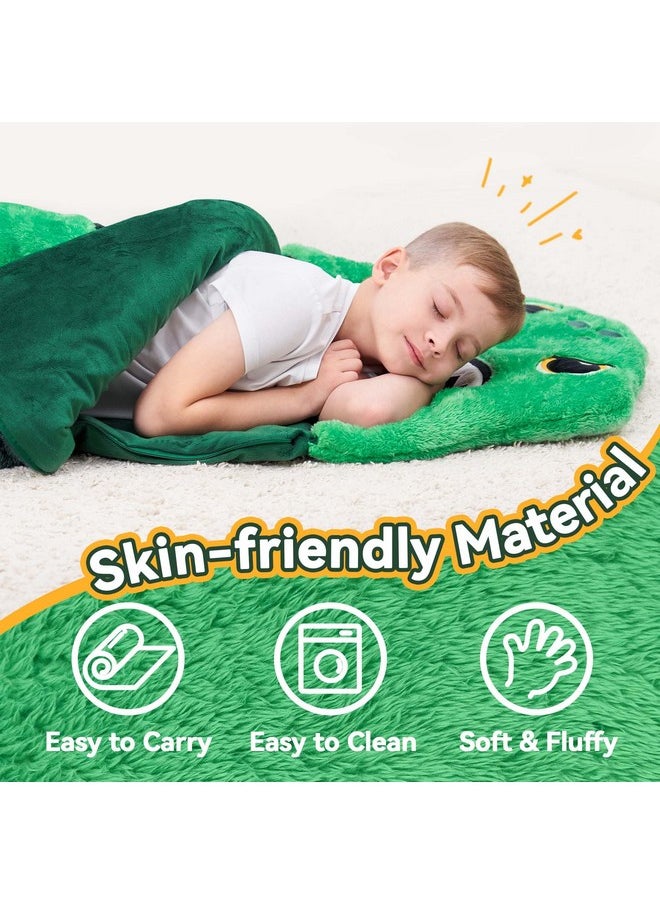 iPlay, iLearn iPlay, iLearn Kids Dinosaur Sleeping Bag, Toddler Boy Dino Nap Mat, Plush Animal Slumber Bag 2 In 1 Pillow Daycare Preschool Kindergarten Birthday Gift Travel Sleepover 3 4 5 6 7 8 10 12 Yr Child Teen  - Image 2