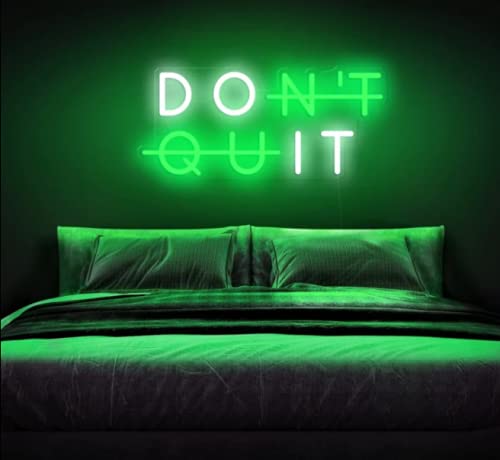 Dont Quit Neon SignLights 11 x 18 inches Neon LED Light Decorative Light for Room Glass Tube Lights Sign for Bedroom Party and Bar Green  - Image 1