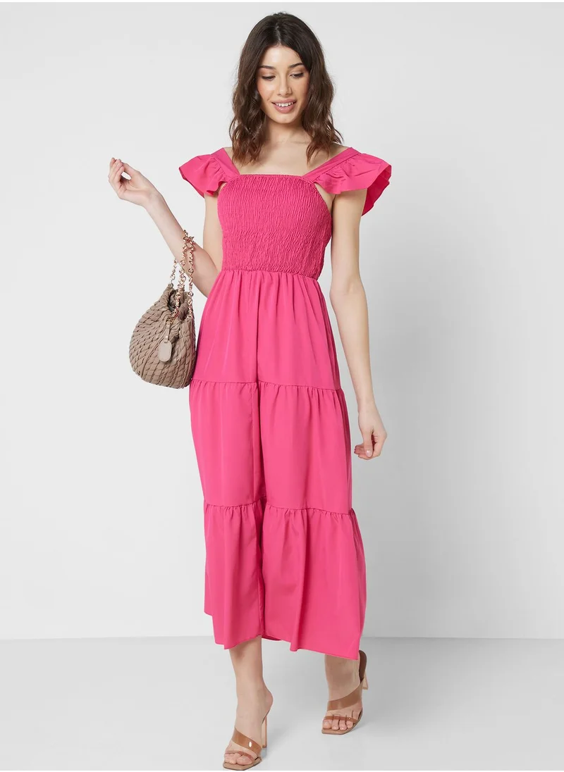 ELLA Tiered Dress With Baby Ruffled Sleeve