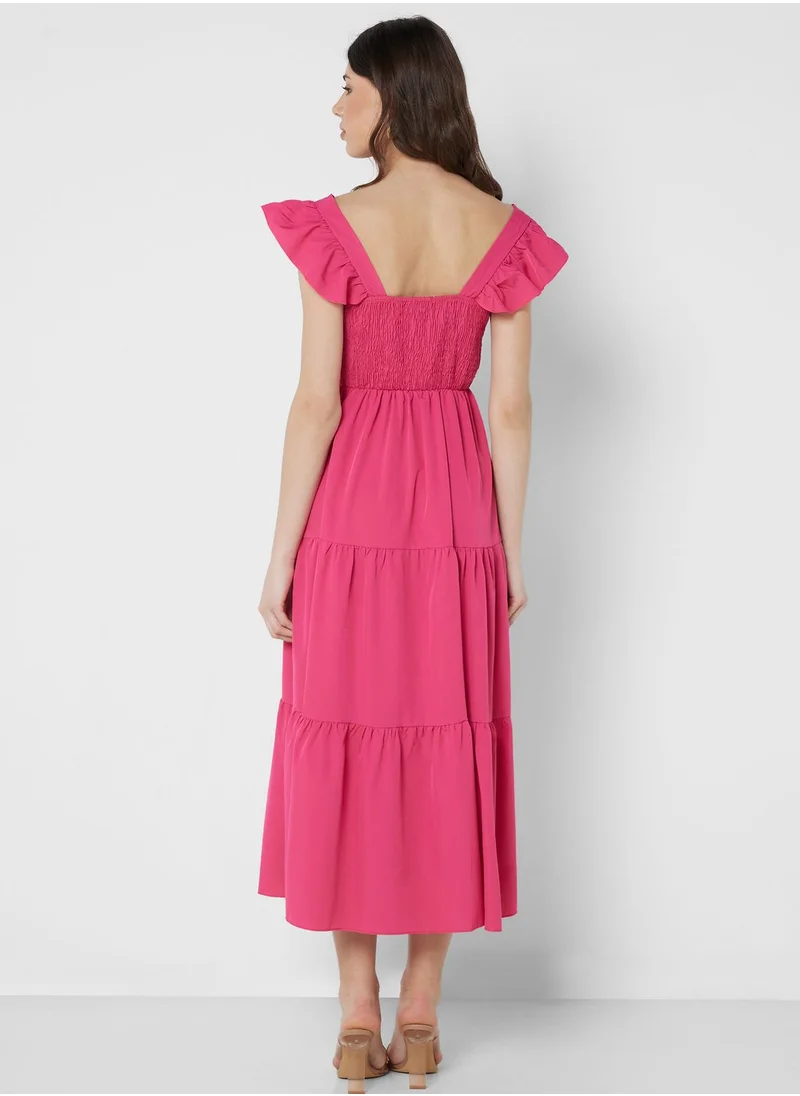 ELLA Tiered Dress With Baby Ruffled Sleeve