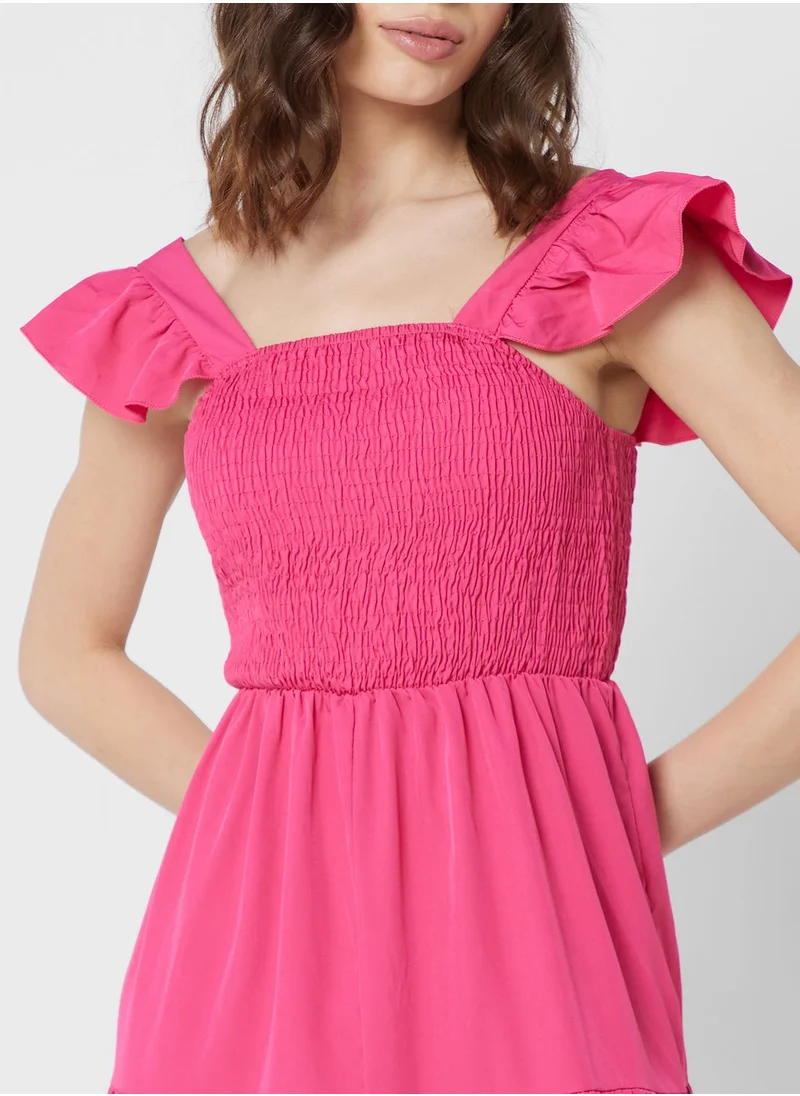 ELLA Tiered Dress With Baby Ruffled Sleeve