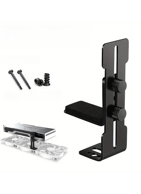 Aluminum alloy GPU bracket holder, support height 6mm (0.24 inches) -96mm, adjustable height support base design, anodized aluminum, GPU sag bracket, GPU holder, with installation package and silicon pad included