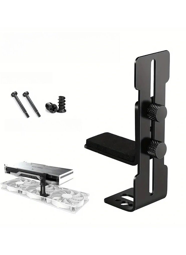 Angola Panda Aluminum alloy GPU bracket holder, support height 6mm (0.24 inches) -96mm, adjustable height support base design, anodized aluminum, GPU sag bracket, GPU holder, with installation package and silicon pad included  - Image 1