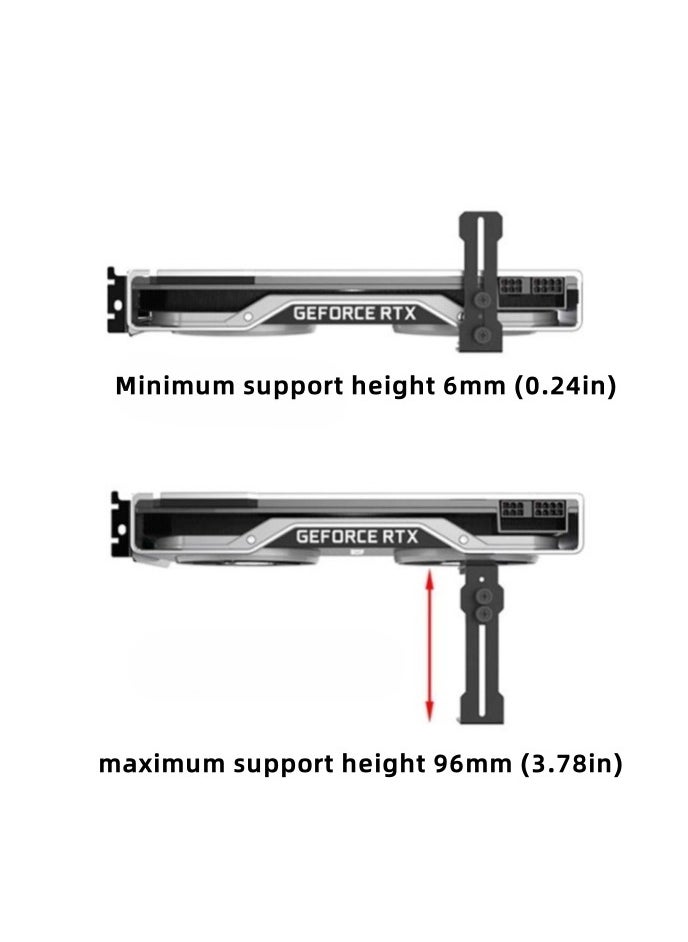 Angola Panda Aluminum alloy GPU bracket holder, support height 6mm (0.24 inches) -96mm, adjustable height support base design, anodized aluminum, GPU sag bracket, GPU holder, with installation package and silicon pad included  - Image 2