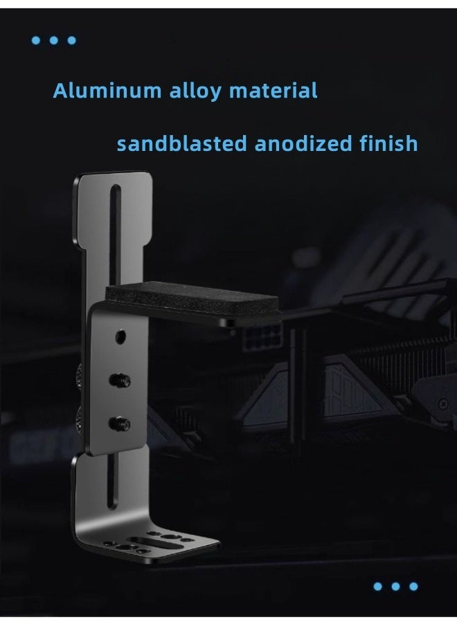 Aluminum alloy GPU bracket holder, support height 6mm (0.24 inches) -96mm, adjustable height support base design, anodized aluminum, GPU sag bracket, GPU holder, with installation package and silicon pad included