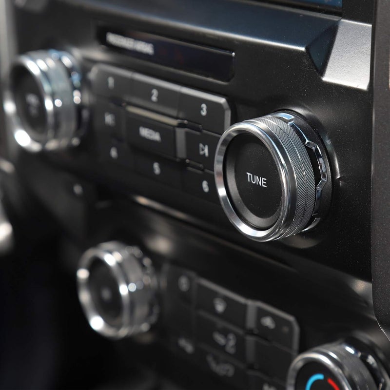 Keptrim مفتاح مكيف الهواء لسيارة فورد F150 وجرار و4WD وزر التحكم VOL لسيارة فورد F150 XLT 2016 2017 2018 2019، ألومنيوم فضي، 6 قطع (غير مناسب لعام 2021 2022) - Image 5