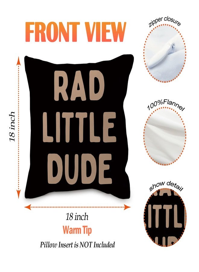 Nvotell Brown Boy Pillow Covers 18x18 - Retro Checkered Set of 4, Nursery Decorative Covers for Couch, Rad Little Dude Sign for Room Playroom - Image 5