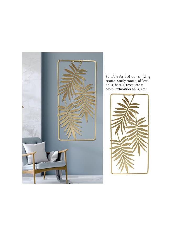 The Bros ديكور جدار معدني، 11.6 × 5.7 لوحة جدارية بأوراق ذهبية، إطار ديكور جدار معدني بتصميم عصري أنيق، تمثال فني معدني ذهبي لجدار غرفة المعيشة/المكتب/الدراسة/الفندق - Image 2