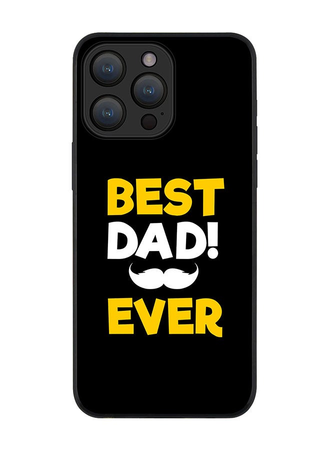 Stylizedd Cover for iPhone 15 Pro Case Rugged Black Slim fit Soft Flexible Anti Drop TPU Gel Thin Protective Phone Cases - Best Dad Ever - Image 1