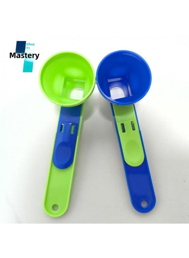 Mess Free Measuring Funnel Creative Protein Powder Sliding Spoon Coffee Anti-colander-Specifications:Blue  - Image 1