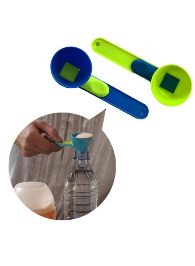 Mess Free Measuring Funnel Creative Protein Powder Sliding Spoon Coffee Anti-colander-Specifications:Blue  - Image 4