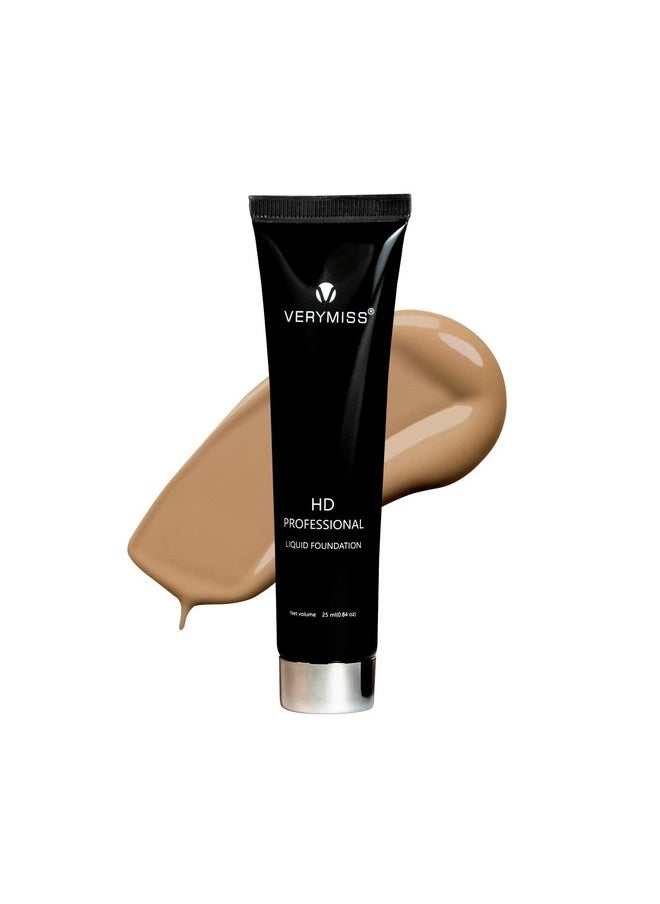 VERYMISS Hd Professional Liquid Foundation | Enriched With Vitamin E | Waterproof | Non- Sticky | Coconut Water Extract | Matte Creamy Texture | Light Weight | 25 Ml | 140 Mellow Caramel  - Image 1