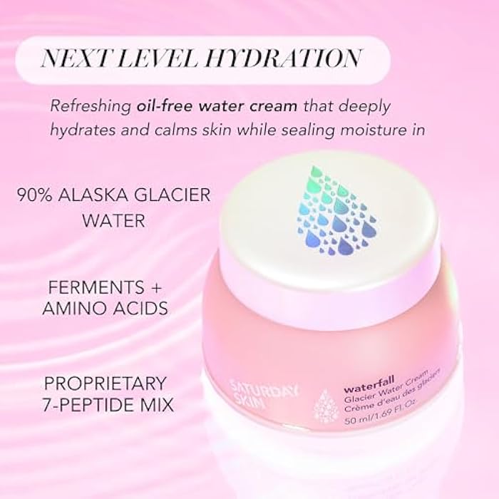 Saturday Skin Face Moisturizer Water Face Cream Natural Oil free Gel Type Cream From Alaska Glacier Water Day & Night Korean Skin Care Cream Soothing Hydrating Facial Moistrurizer (1.69 Fl. Oz. 50ml) - Image 2
