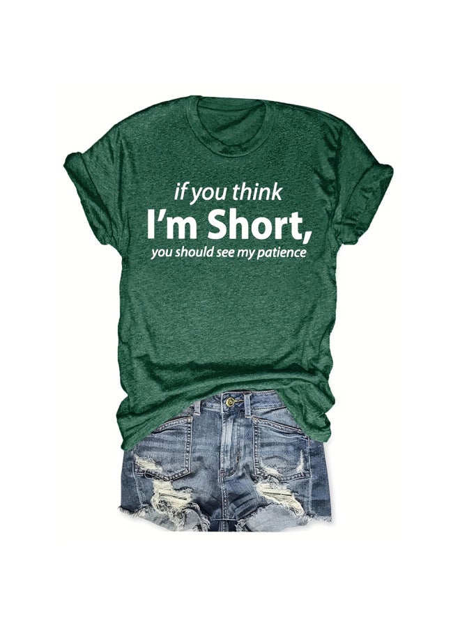 Women's Short-sleeved T-shirt Women's Top Summer Letter Printed Round Neck Loose Short-sleeved T-shirt Top