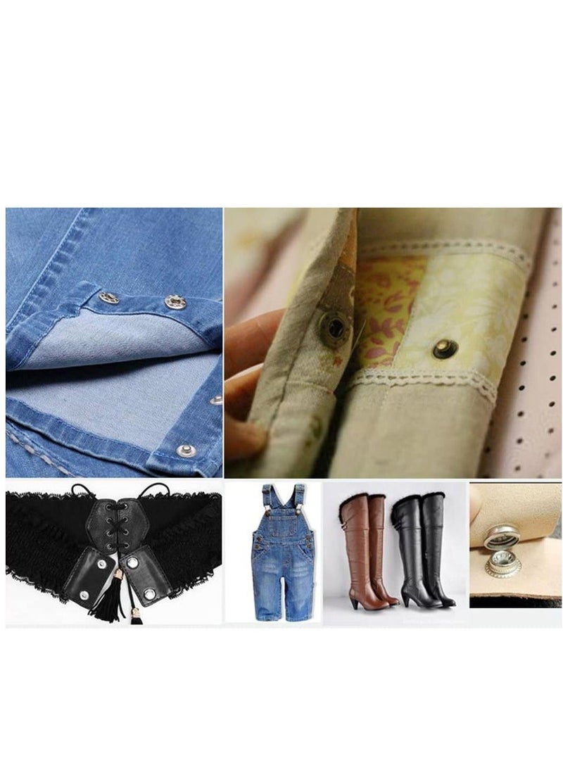 24 Sets Heavy Duty Snap Fasteners,17mm Metal Snap Buttons Press Studs Leather Rivets Snaps with 4 Setter Tools, Suitable for Jeans Fabric Jackets Clothes Bag (Antique Brass)  - Image 5