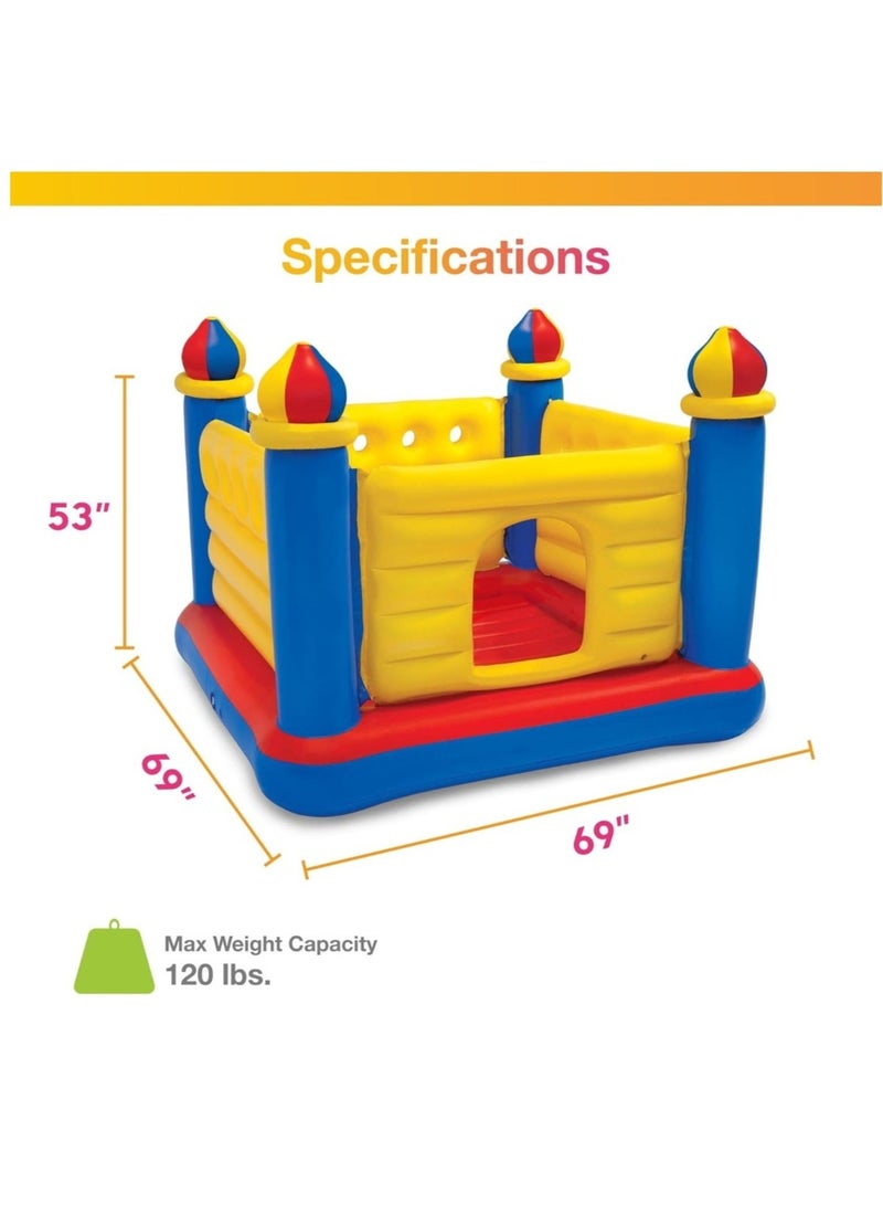 انتكس، لعبة القفز القابلة للنفخ جامب أو لين كاسل، مقاس 175.3 × 175Intex Jump-O-Lene Castle Inflatable Bouncer, Size 175.3 X 175.3 X 134.6 Cm.3 × 134.6 سم - Image 5
