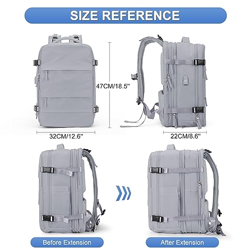 coofay Expandable Backpack For Traveling On Airplane Carry On Backpack Flight Approved Personal Item Travel Backpack For Women Men Airline Approved Gym Bag With Shoe Compartment Travel Weekender Bag - Image 4