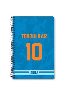 Stylizedd Designer A5 Spiral Notebook Memo Notepad Journal Player - Sachin Tendulkar, Jersey Number -10  - Image 1