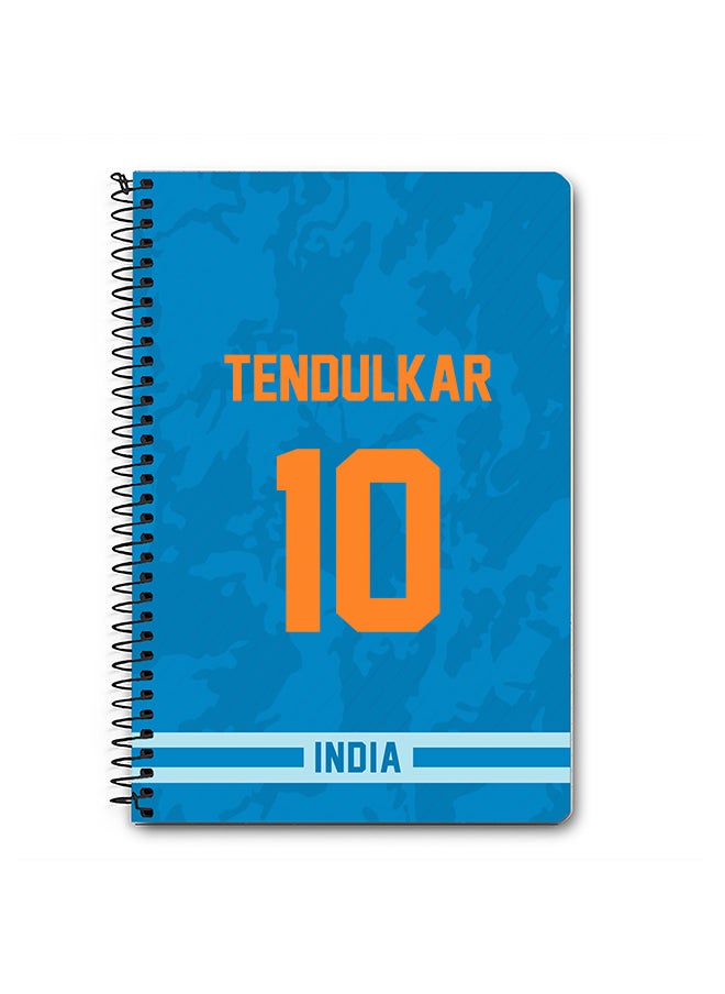 Stylizedd - Designer A5 Spiral Notebook Memo Notepad Journal Player - Sachin Tendulkar, Jersey Number -10 - Image 1