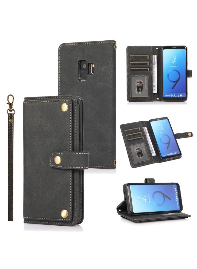S-TOP Case For Samsung Galaxy S9 PU + TPU Horizontal Flip Leather Case with Holder & Card Slot & Wallet & Lanyard - Image 1