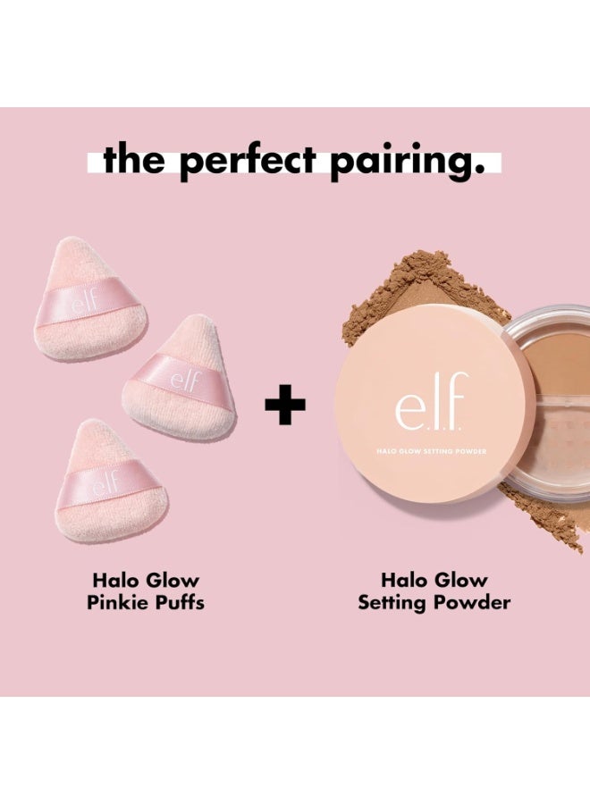 elf Halo Glow Pinkie Puffs, Finger-sized, Mini Puff For Applying Loose & Pressed Powders, Soft, Reusable & Washable, Vegan & Cruelty-Free, Set of 3 - Image 4