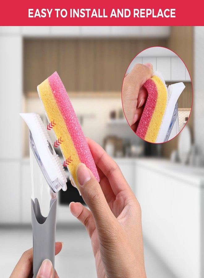 RIMAY Sponge Refills for Scrub Daddy Dish Daddy - 10 Packs Dish Wand Refills, Scrub Brush Replacement Heads, Dish Brush Replacement Head for Kitchen Cleaning, Pink (Only Sponge Heads - Image 3