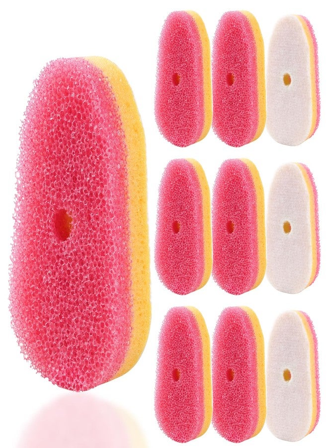 RIMAY Sponge Refills for Scrub Daddy Dish Daddy - 10 Packs Dish Wand Refills, Scrub Brush Replacement Heads, Dish Brush Replacement Head for Kitchen Cleaning, Pink (Only Sponge Heads - Image 1