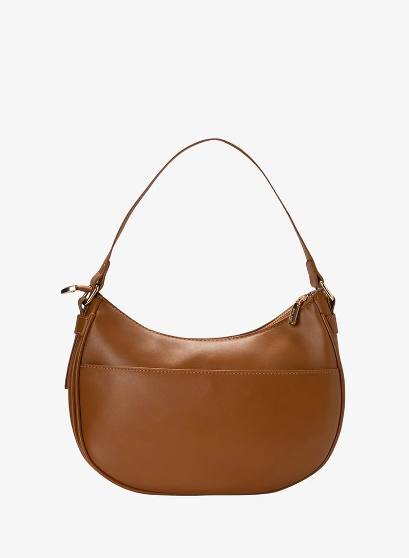 Bata Casual Curved Hobo Bag Brown
