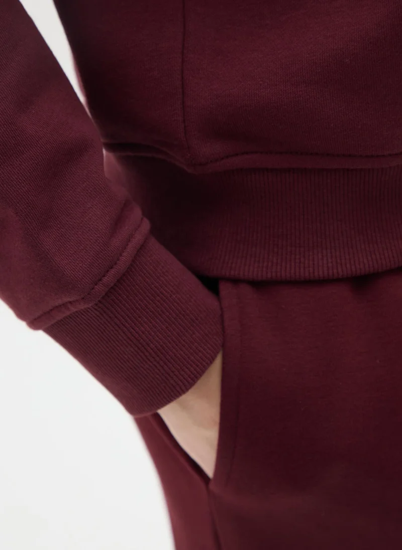 Ovs BURGUNDY COTTON BLEND SWEATSHIRT WITH REGULAR FIT
