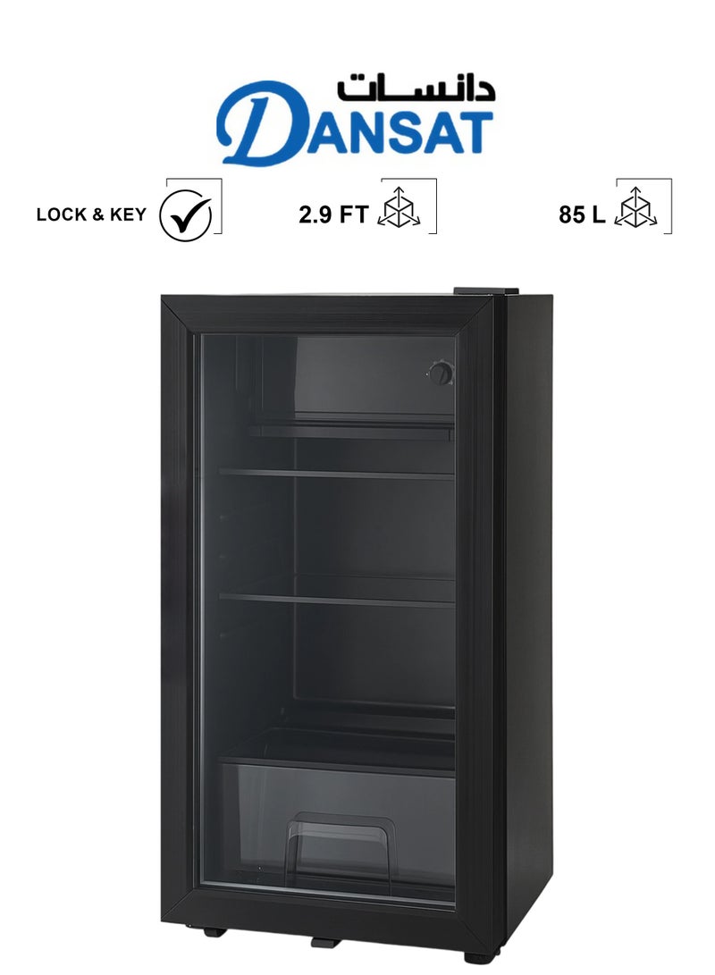 Dansat Display Refrigerator - Single Door - 2.9 ft 83 L 115 kW DAN210SC Black - Image 1