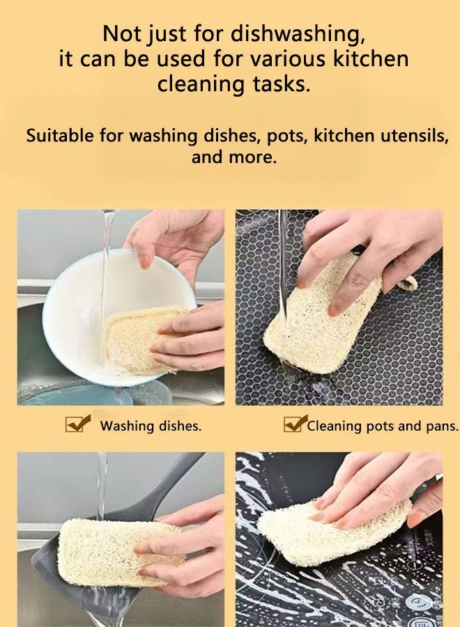 A natural loofah, an excellent tool for washing dishes and pots, thickened and durable with strong grease-removing power, non-stick and easy to clean, eco-friendly and healthy, an essential kitchen helper，A set of ten pieces..  - Image 2
