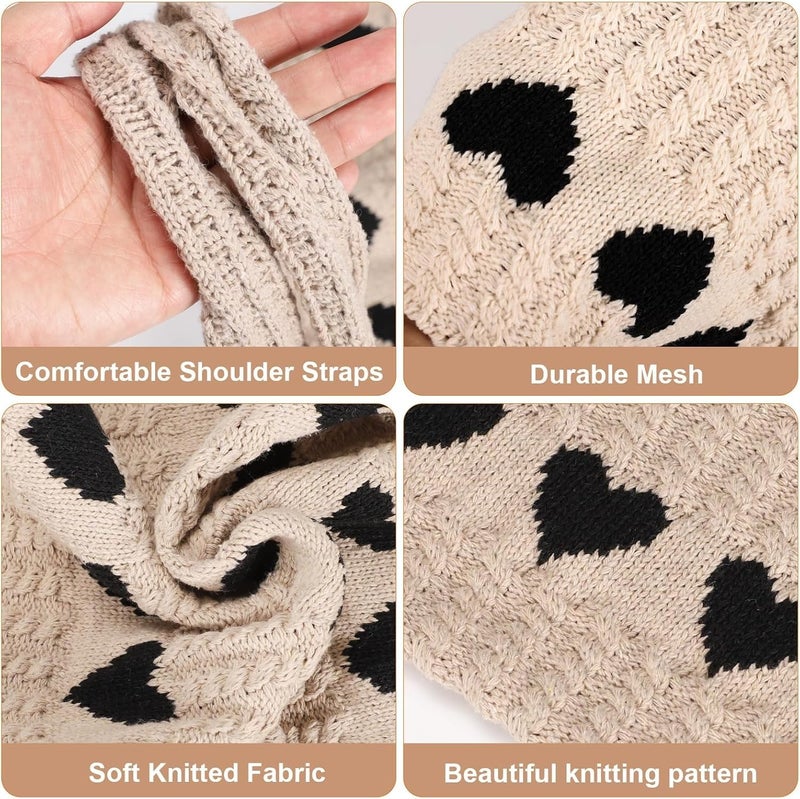 Kawn ® Premium Knitted Heart Pattern Tote Bag Large Stylish and Durable Trendy bag for Everyday Use Beach Shopping Travel Work – Comfortable and Trendy Design - Image 3