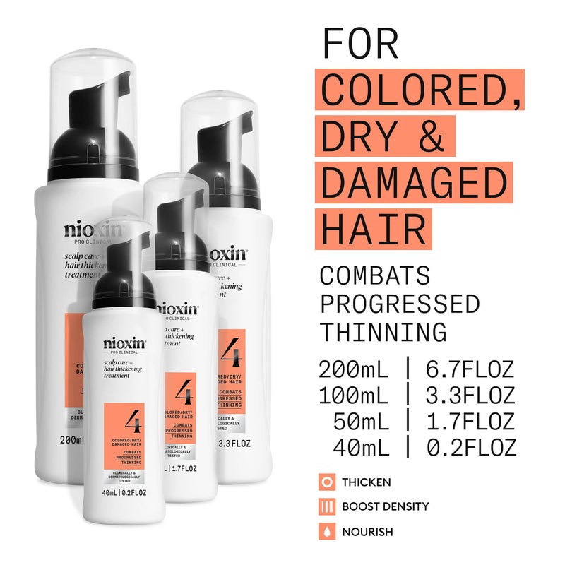 Nioxin System 4 Scalp + Hair Thickening Treatment | Serum for Colored or Damaged Hair with Progressed Thinning | 6.8 Fl oz. - Image 4