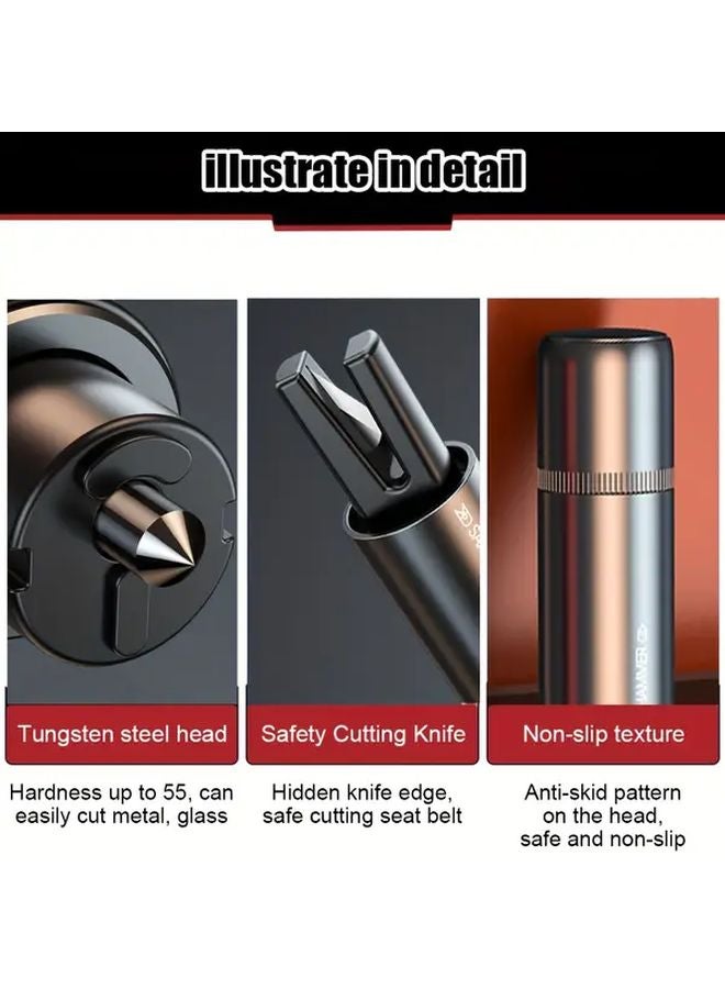 Black 2 In 1 Car Safety Hammer Window Breaker And Seatbelt Cutter Emergency Escape Tool - Image 4