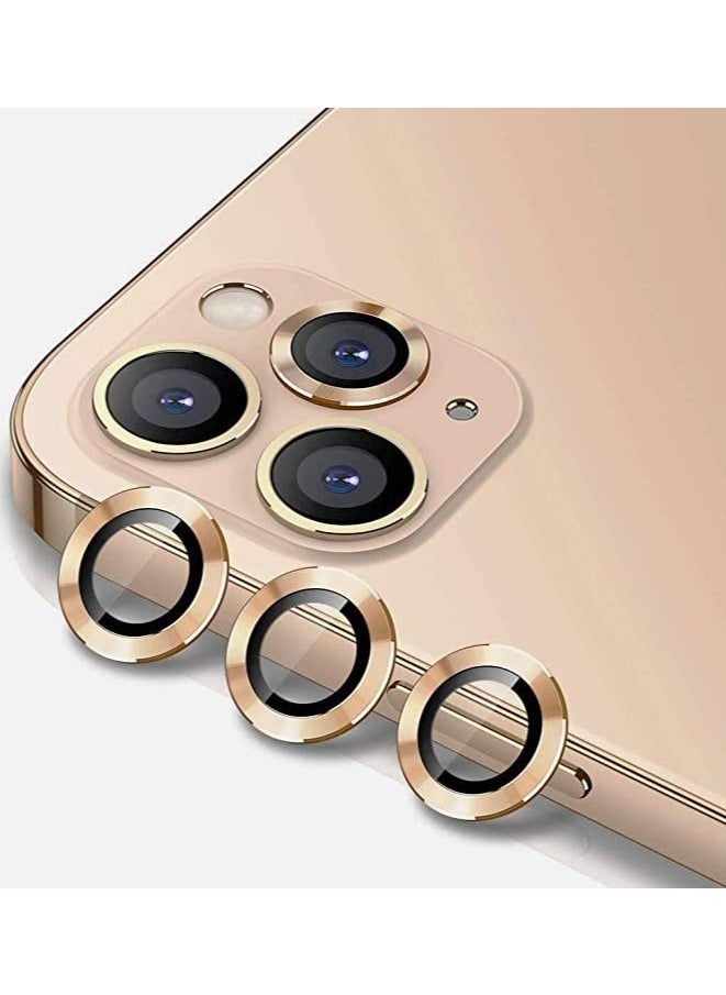COBLUE Coblue Camera Lens Protector For Iphone 14 Pro | 14 Pro Max, Premium Hd Tempered Glass Metal Ring Aluminum Alloy Lens Screen Cover Film Multiple Color (Gold)  - Image 2