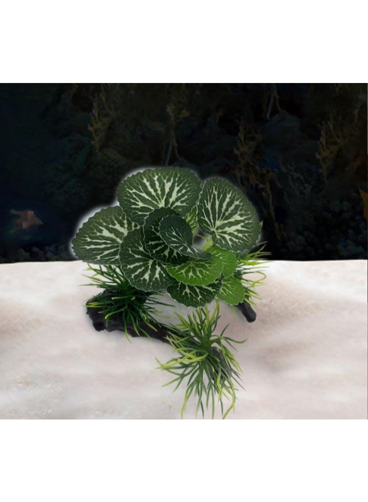 زينة نباتات شجرية لأحواض السمك، زينة نباتات صغيرة لأحواض الأسماك، زينة أحواض السمك، عشب مائي واقعي مُحاكي لمواد أحواض الأسماك - Image 2