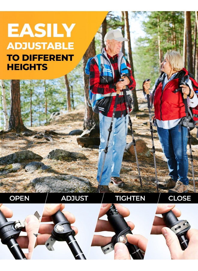 Foxelli Foxelli Trekking Poles 2-pc Pack Collapsible Lightweight Hiking Poles, Strong Aircraft Aluminum Adjustable Walking Sticks with Natural Cork Grips and 4 Season All Terrain Accessories - Image 4