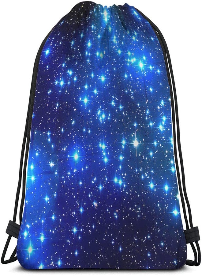Beabes Star Drawstring Bags Backpack Bag Galaxy Blue Magical Outer Space Universe Nebula Constellation Night Sky Sport Gym Sack for Men Women - Image 1