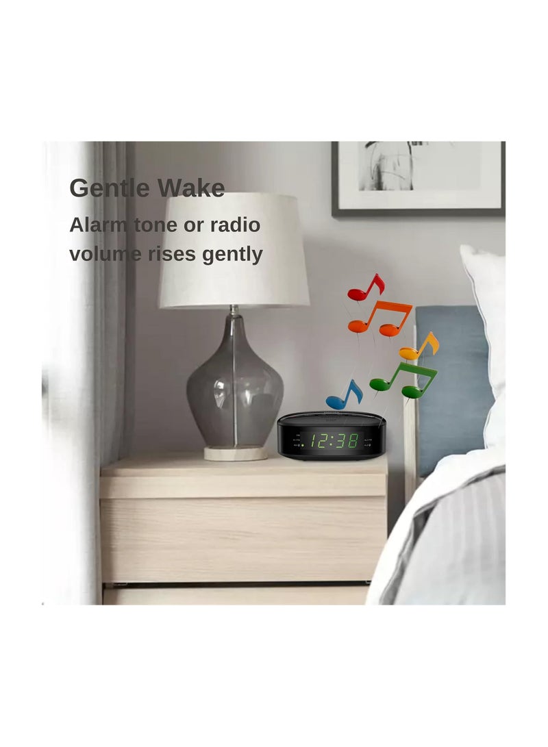 Philips Radio Alarm Clocks for Bedrooms, LED Display, Easy Snooze, Sleep Timer, Alarm Clock Radio w/Battery Backup Bedroom Clock (Batteries not Included) TAR3205 Black - Image 2