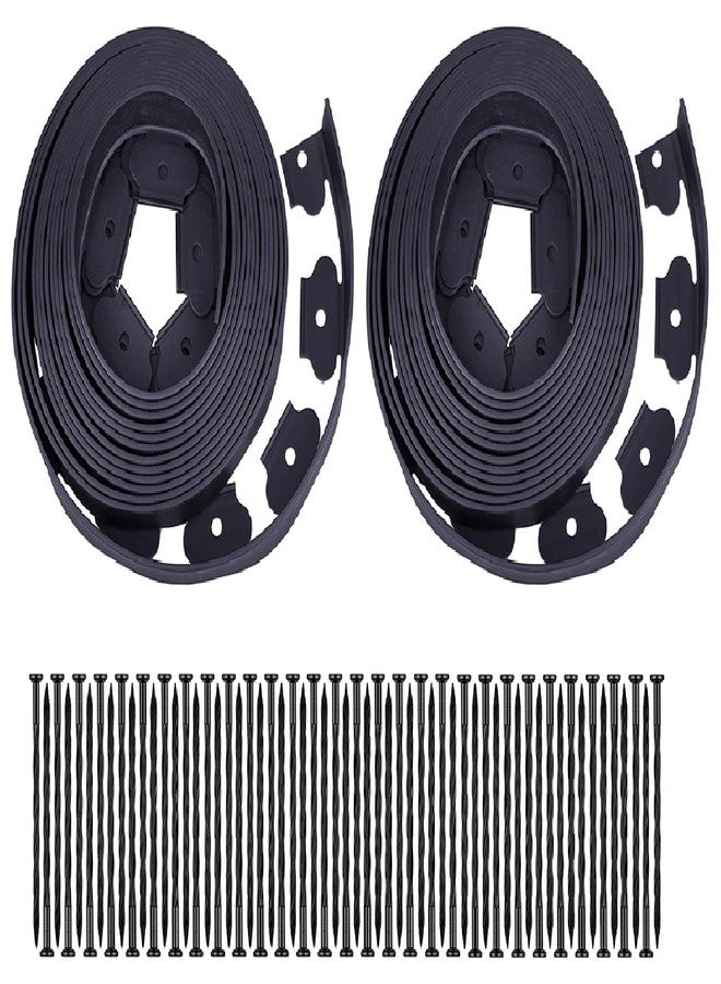 YANEYRIE No Dig Lawn Edging Kit，60ft Landscape Edging with 60 Stakes fit for Lawn,Flower Garden,Grass,The Yard,Lawn Edging (Black, 60FT) - Image 1