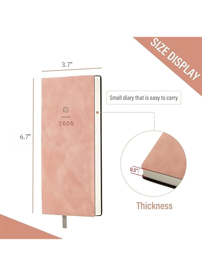 erorex 2 Pcs Soft Leather To Do List Notebook 196 Pages Pocket Checklist For Daily Plans Perfect School Supplies For High School Students Sky Blue And Pink  - Image 5