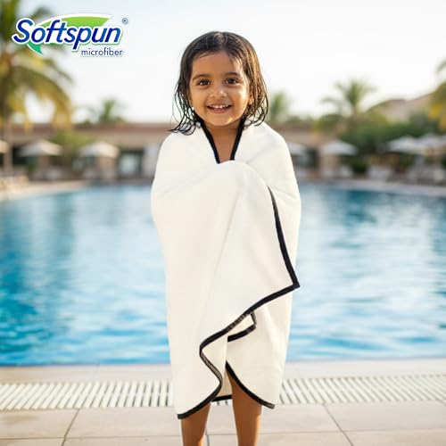 SOFTSPUN Microfiber Baby Bath Towel 1 Pc, White | Super Soft & Comfortable for Babies Ultra Absorbent Quick Drying Large Size Towel - Image 5
