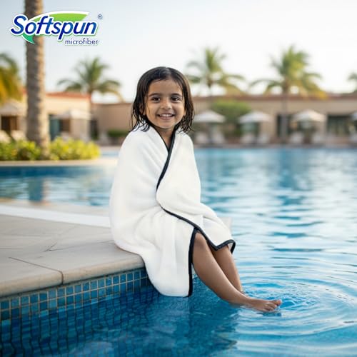 SOFTSPUN Microfiber Baby Bath Towel 1 Pc, White | Super Soft & Comfortable for Babies Ultra Absorbent Quick Drying Large Size Towel - Image 4