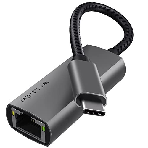 WALNEW USB-C to Ethernet Adapter, WALNEW USBC to RJ45 Lan Adapter, Gigabit Cat Network Cable Converter to Type C Thunderbolt 3 for Mac,MacBook Pro/Air,iPad 10th,Dell XPS,Chromebook,Surface,Samsung Galaxy Tab - Image 1
