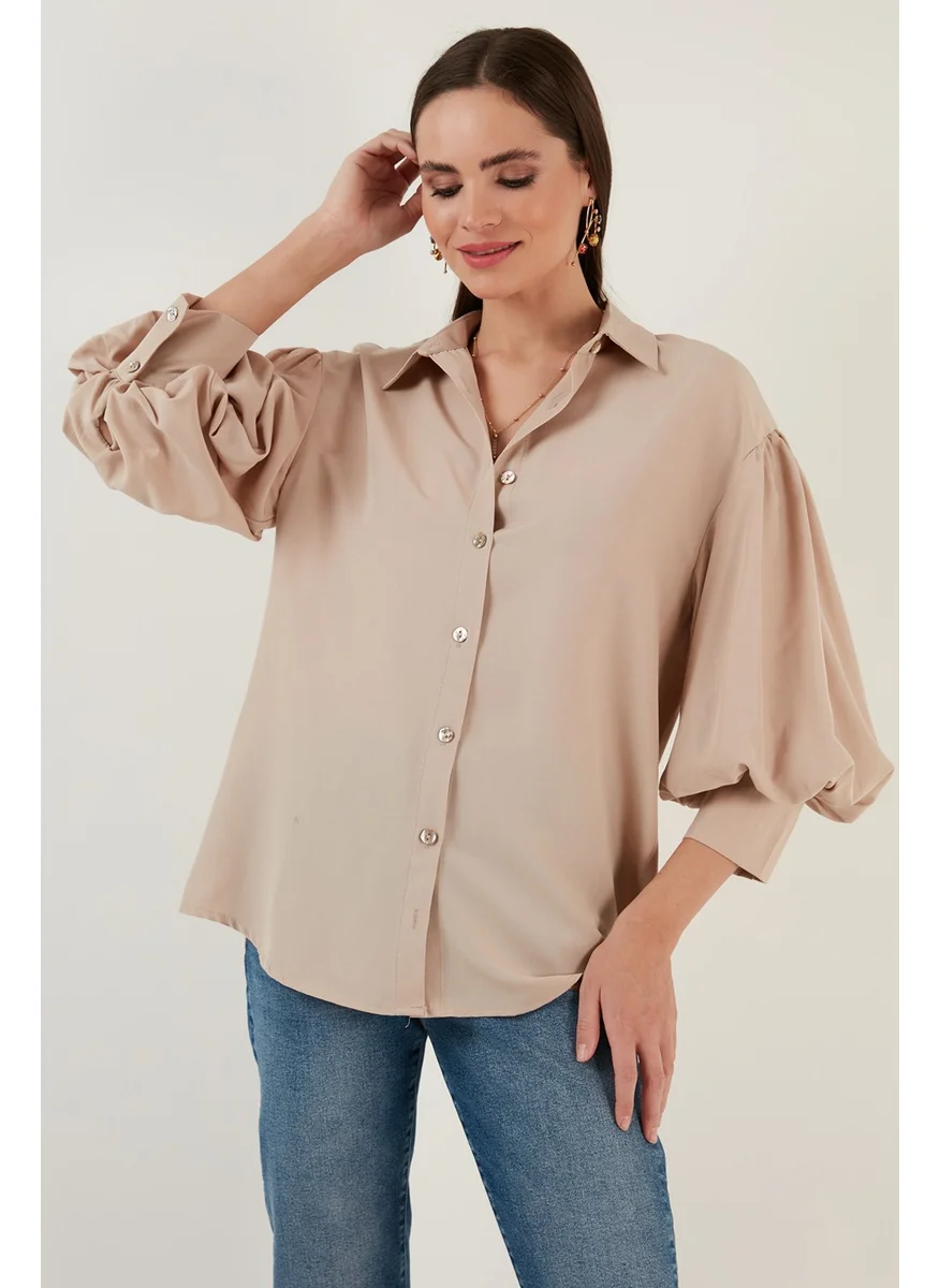 Lela Cotton Oversize Balloon Sleeve Woven Shirt Women's Shirt 6234783