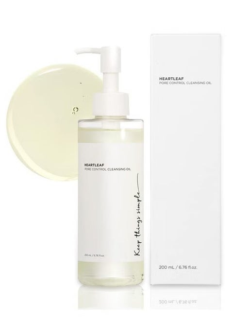 زيت تنظيف المسام من أنوا بخلاصة القلبة، منظف للوجه الكوري، يزيل المكياج اليومي والرؤوس السوداء بحجم 200 مل (6.76 أوقية سائلة).