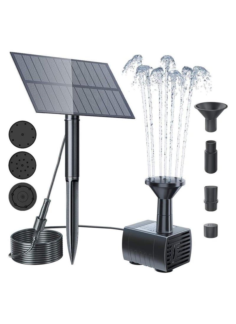 GUDOO Solar Fountain Kit for Water Feature, Solar Powered Water Fountain Pump with 4 Nozzles for Bird Bath, Ponds, Garden, Fish Tank  - Image 1