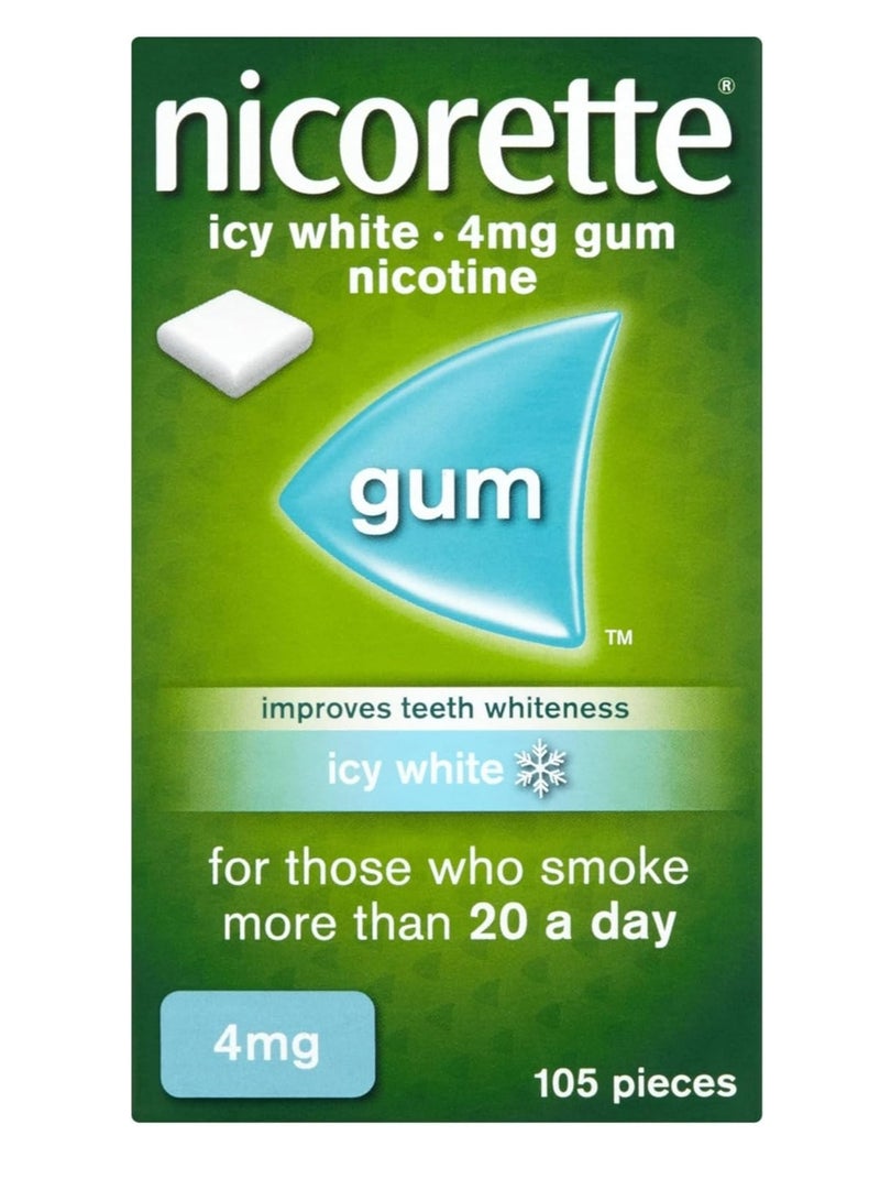 nicorette Nicotine Gum Icy White 4 Mg 105 Pieces - Image 1
